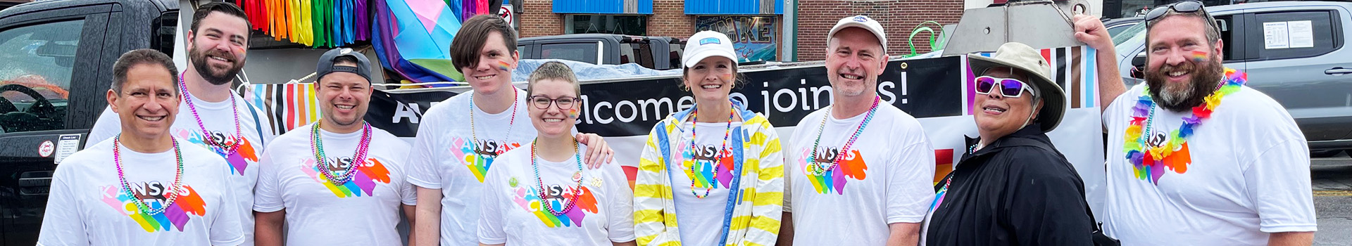 staff wearing Kansas City pride shirts