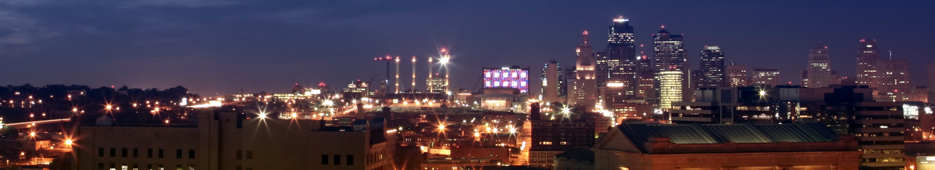 downtown KCMO skyline at night