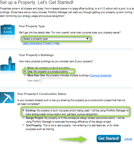 Energy Star Portfolio Manager Get Started