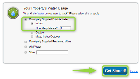 Energy Star Portfolio Manager Choose Water Meter