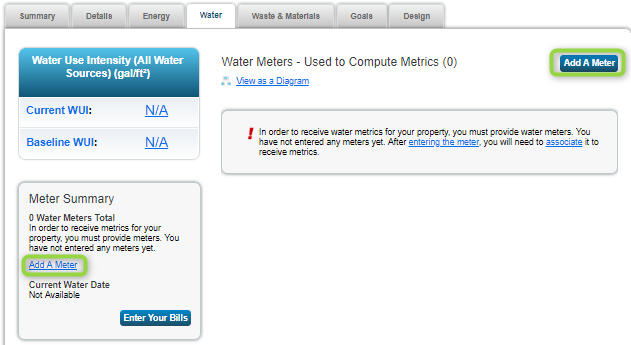 Energy Star Portfolio Manager Add Water Meter