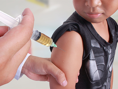 child receiving immunization