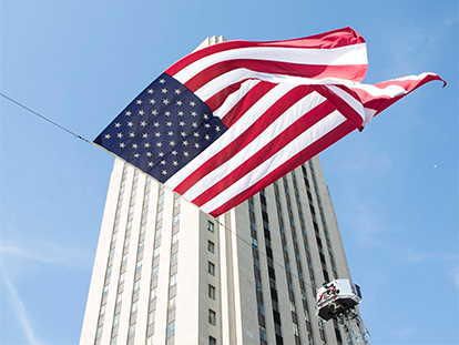 American flag waving