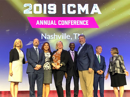 City employees accepting award at ICMA