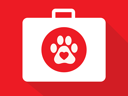 paw print on emergency kit