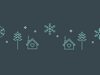 warm houses and snowflakes