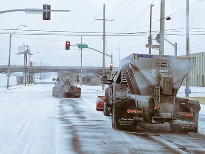 City snow plows on the job