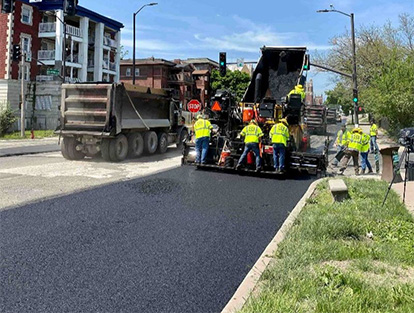 KCMO workers resurfacing street