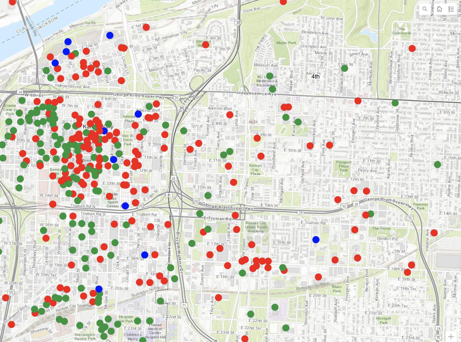 benchmarking map screen capture