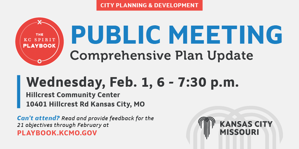 Public Meeting KC Spirit Playbook Comprehensive Plan Update Wed. Feb. 1