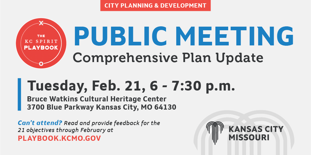 Public Meeting KC Spirit Playbook Comprehensive Plan Update Wed. Feb. 21