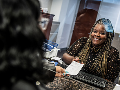 Smiling customer service at KC Water