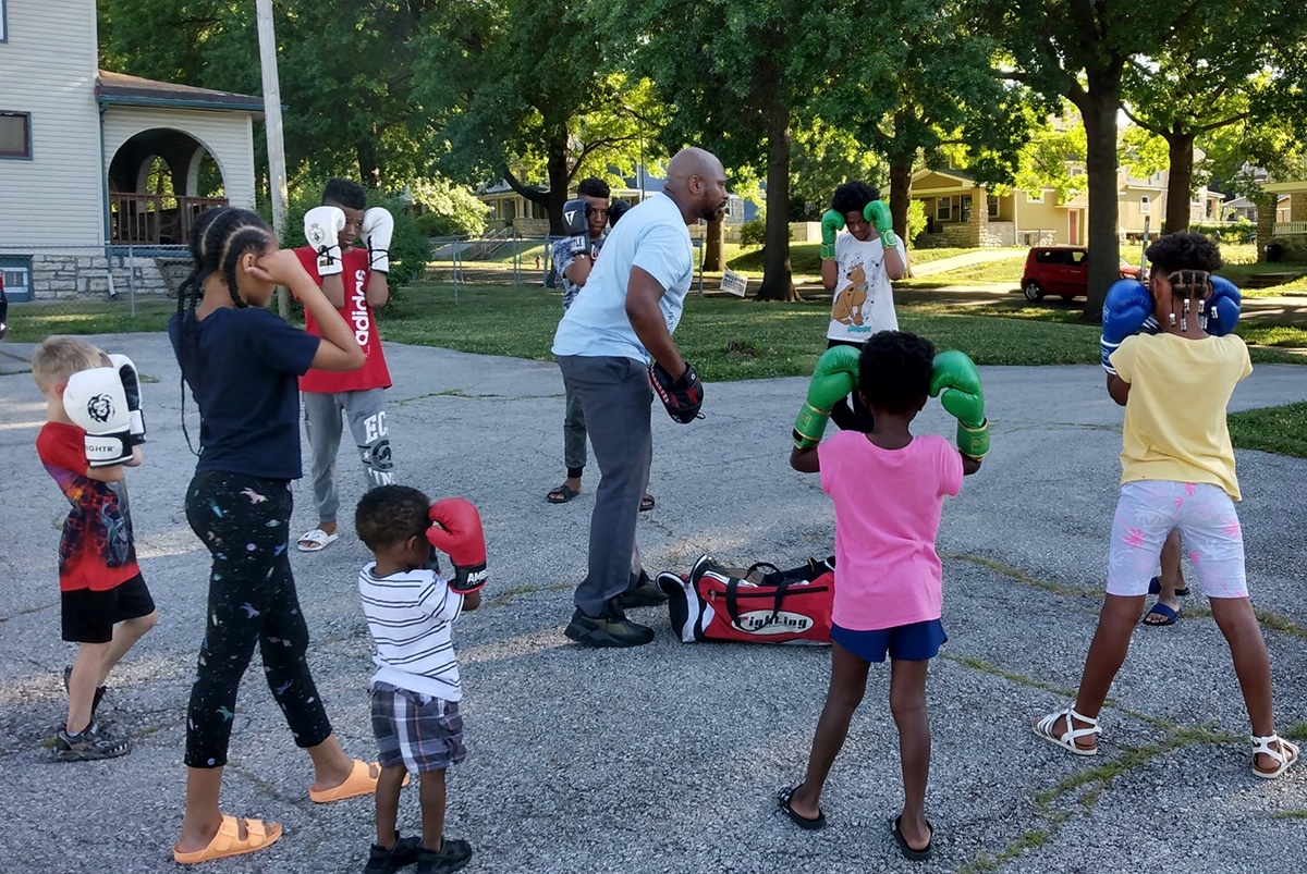 violence prevention - kids learning defense with hulk hands